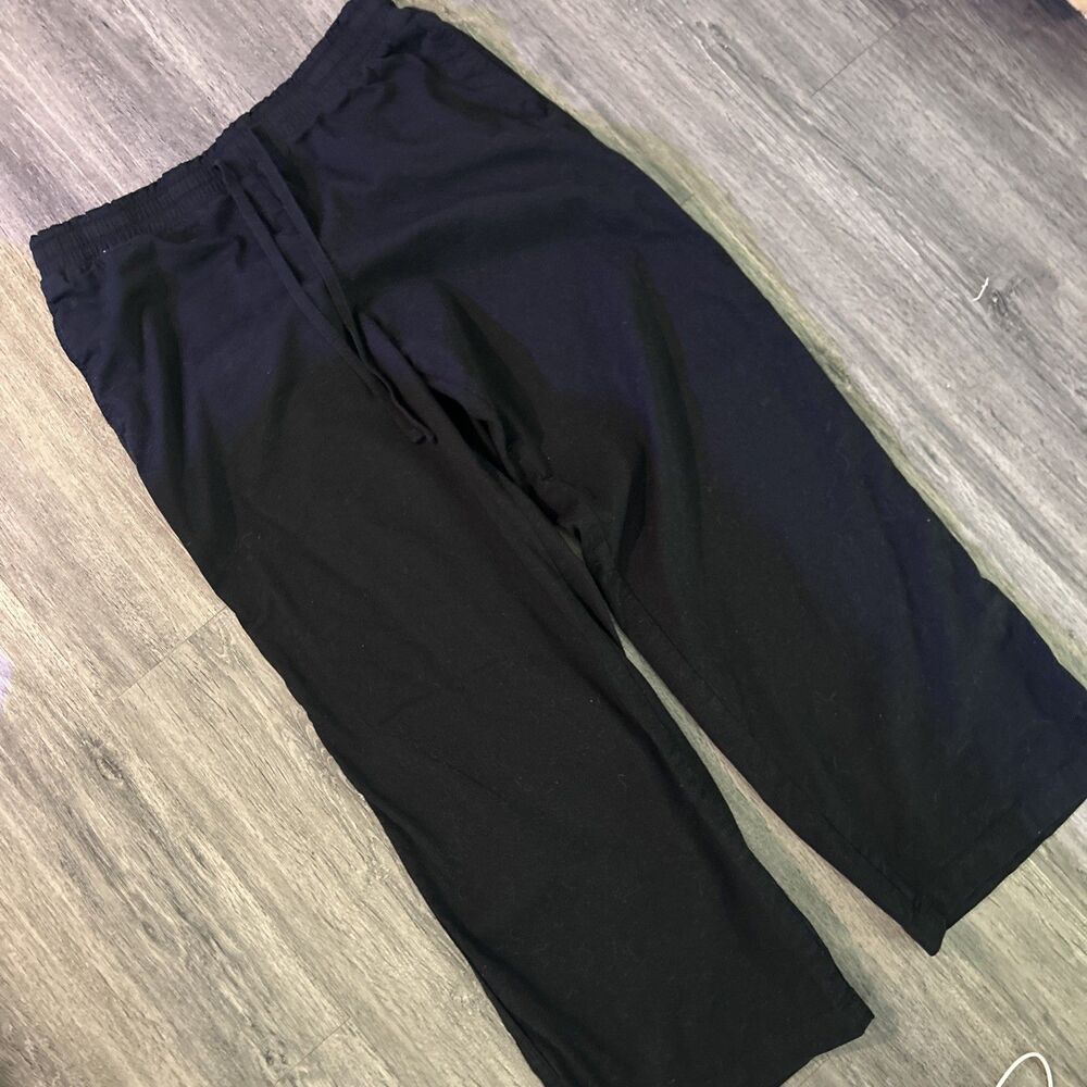 Black Wide Leg Pants Style & Co pull on Cotton Pants Basic Coastal